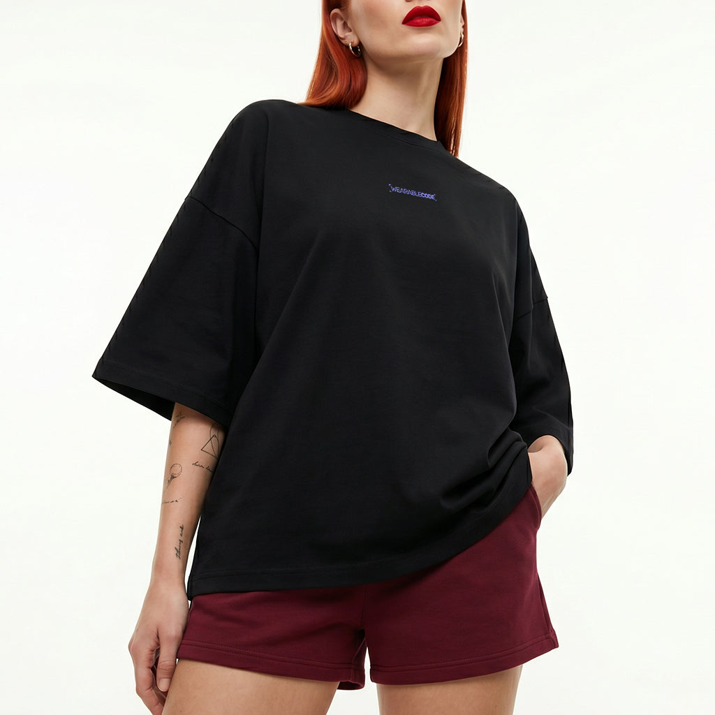 Wordle QR Loose Boxy Tee - Funny QR Code T-Shirt | WearableCode
