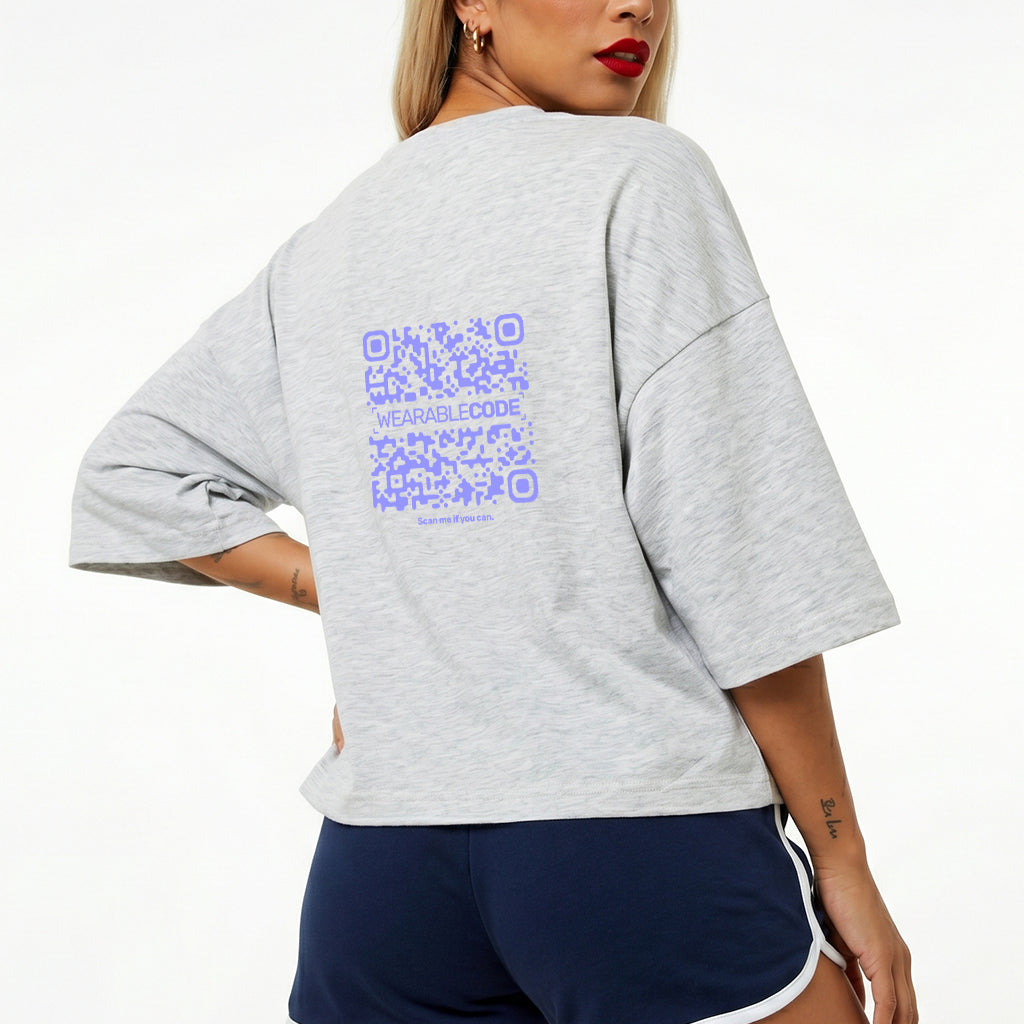 Wordle QR Loose Boxy Tee - Funny QR Code T-Shirt | WearableCode