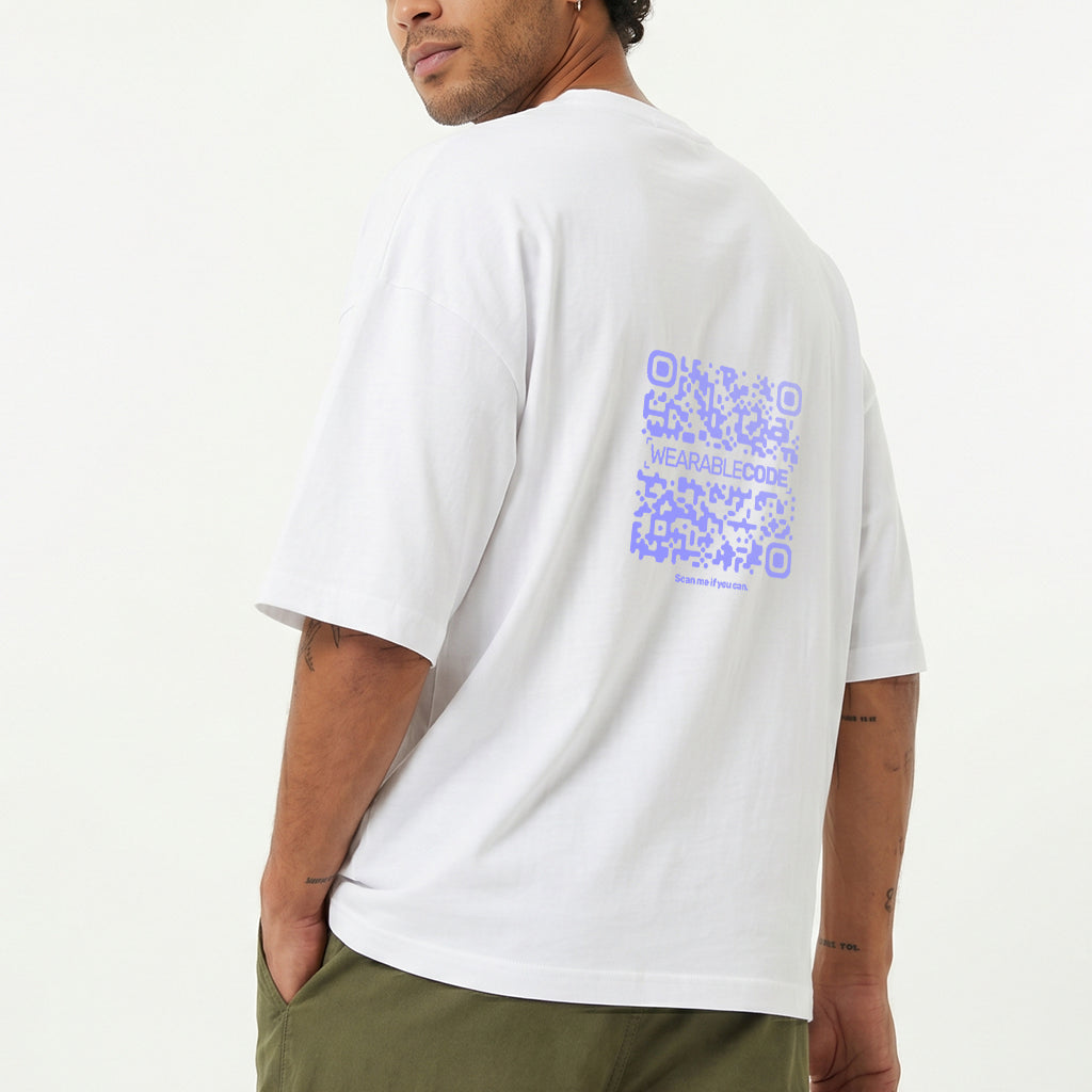 Wordle QR Loose Boxy Tee - Funny QR Code T-Shirt | WearableCode