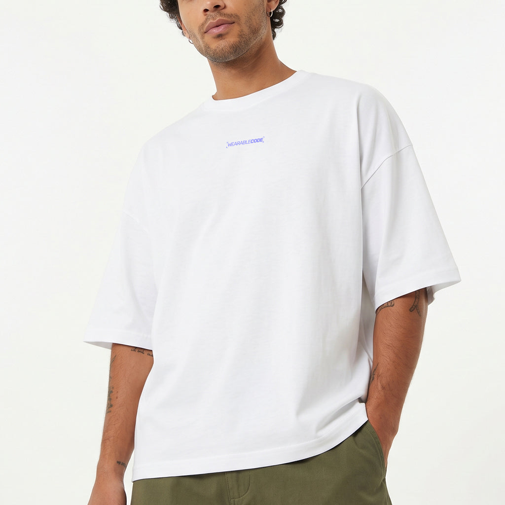 Wordle QR Loose Boxy Tee - Funny QR Code T-Shirt | WearableCode