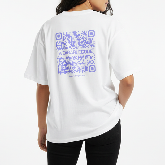 Wordle Riddle Game QR Oversized T-Shirt